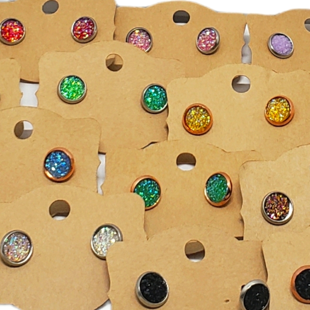 - Handmade Crystal Dot Earrings!